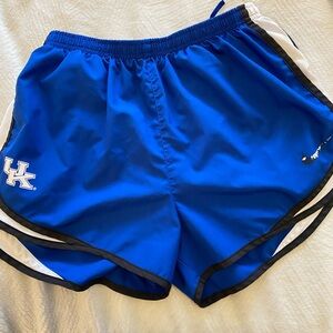 Nike Blue Women's Sports Shorts with White and Black Trim